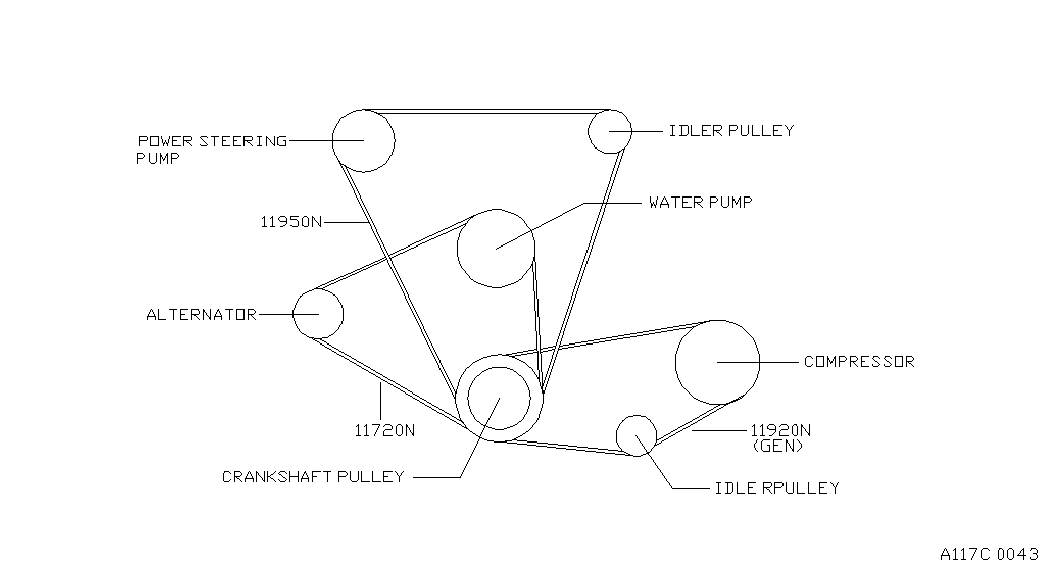 NISSAN 11950 80W00 - Ķīļsiksna ps1.lv