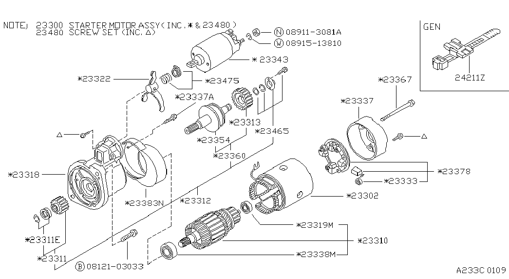 NISSAN 2330018C65 - Starteris ps1.lv