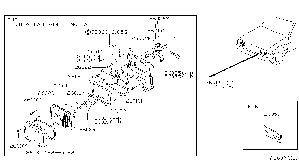 NISSAN 2629489905 - Kvēlspuldze, Miglas lukturis ps1.lv