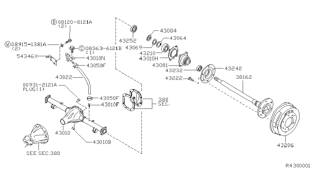 NISSAN 43222-8B400 - Riteņa stiprināšanas skrūve ps1.lv