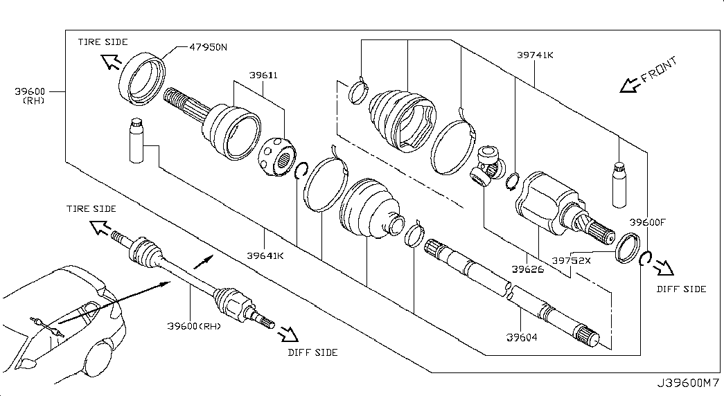 NISSAN 39241-2U625 - Putekļusargs, Piedziņas vārpsta ps1.lv