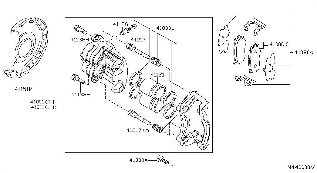 NISSAN 41011-EB30A - Bremžu suports ps1.lv