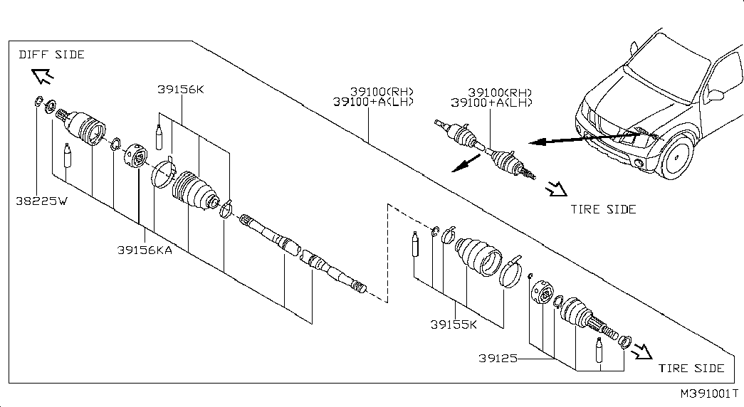 NISSAN 397417Y027 - Putekļusargs, Piedziņas vārpsta ps1.lv