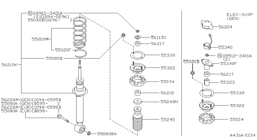 NISSAN 56210-43U26 - Amortizators ps1.lv