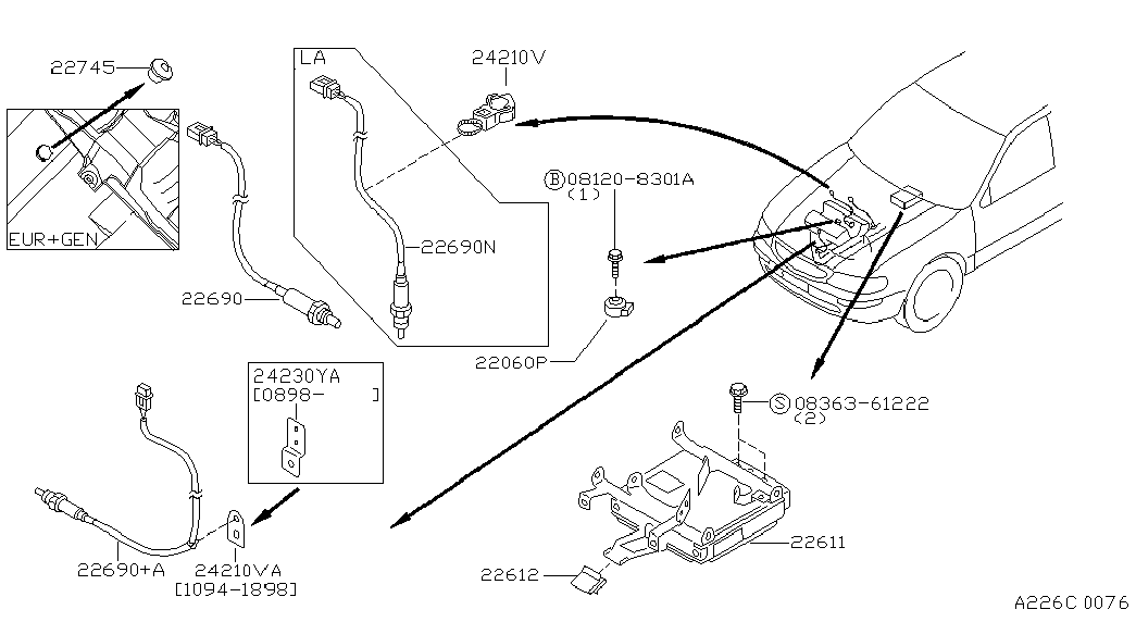 Infiniti 22690 40U00 - Lambda zonde ps1.lv