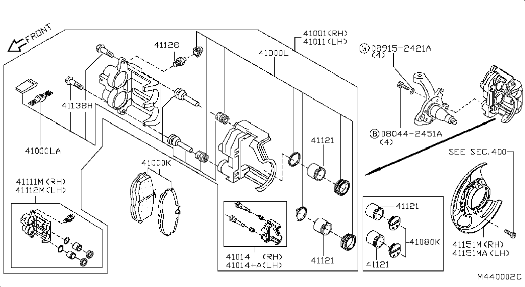 NISSAN 44127-9C126 - Remkomplekts, Bremžu suports ps1.lv