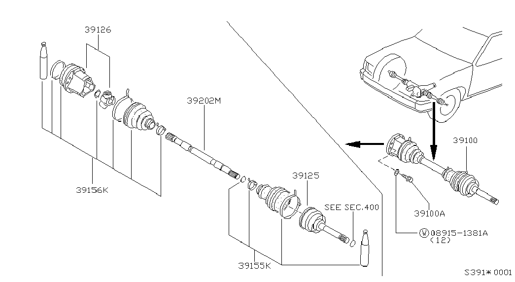 NISSAN 39241-0F000 - Putekļusargs, Piedziņas vārpsta ps1.lv