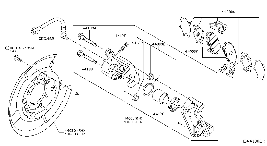 NISSAN D40603NK0A - Bremžu uzliku kompl., Disku bremzes ps1.lv