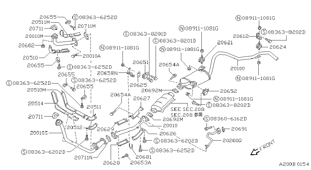 NISSAN 2071101E00 - Blīve, Izplūdes caurule ps1.lv