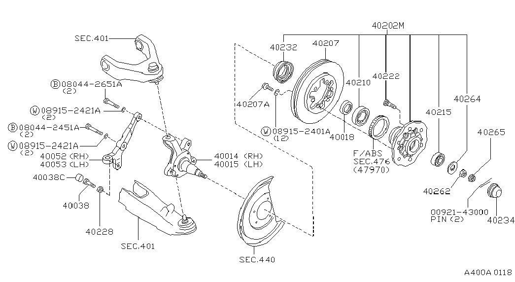 NISSAN 40210-F1700 - Riteņa rumbas gultņa komplekts ps1.lv