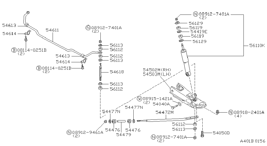 NISSAN 54472-01G00 - Bukse, Stabilizators ps1.lv