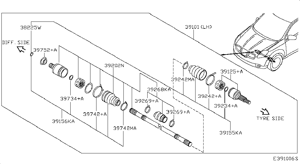 NISSAN C97417Y010 - Putekļusargs, Piedziņas vārpsta ps1.lv