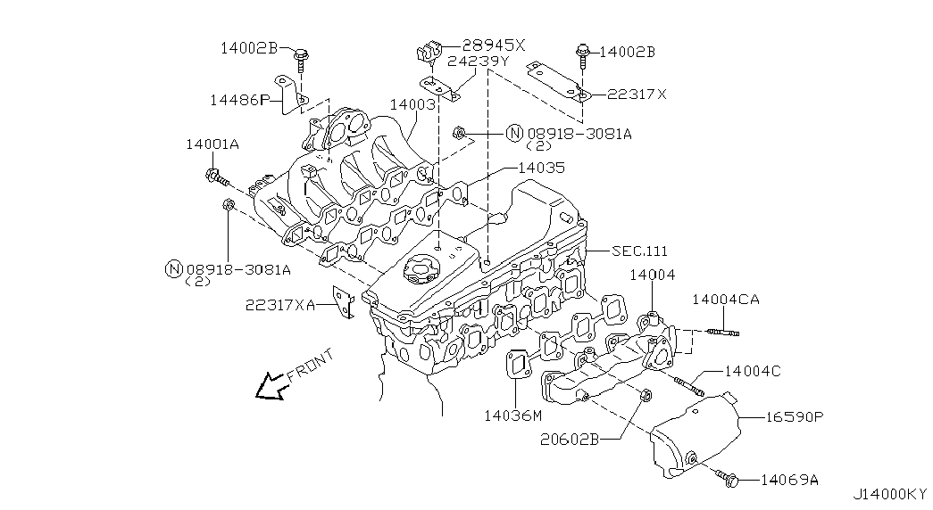 NISSAN 14036-2W200 - Blīve, Izplūdes kolektors ps1.lv