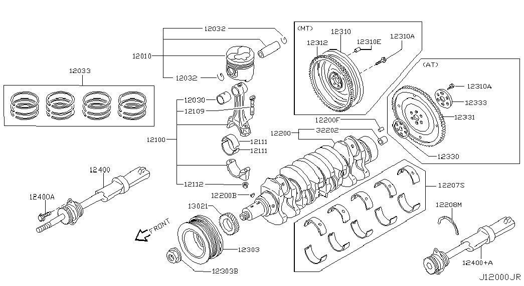 NISSAN 12111-2W200 - Klaņa gultnis ps1.lv