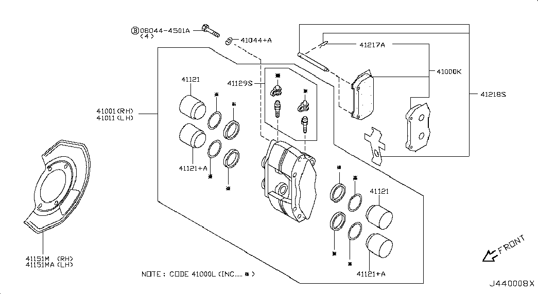 NISSAN D10F0CD028 - Bremžu uzliku kompl., Disku bremzes ps1.lv