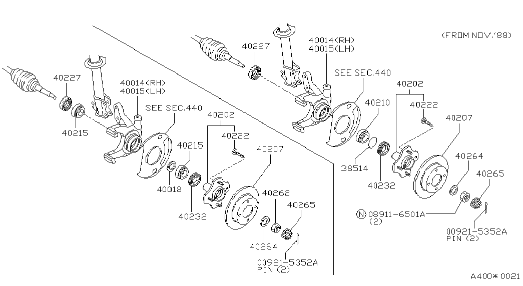 NISSAN 40227-M3005 - Riteņa rumbas gultņa komplekts ps1.lv