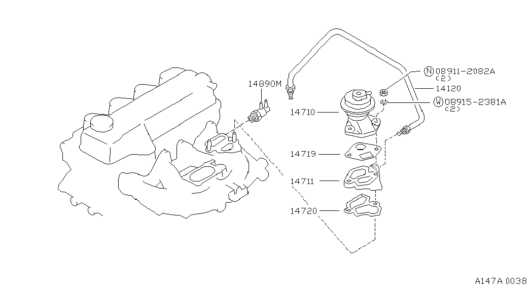 NISSAN 14719W0401 - Blīve, Termostats ps1.lv