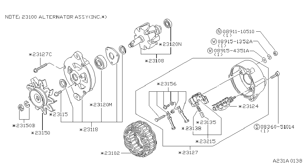 NISSAN 2310001B15 - Ģenerators ps1.lv