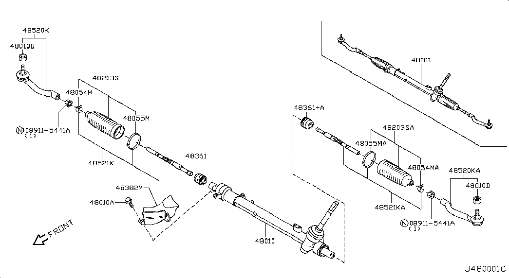 NISSAN D8520-JG00A - Stūres šķērsstiepņa uzgalis ps1.lv