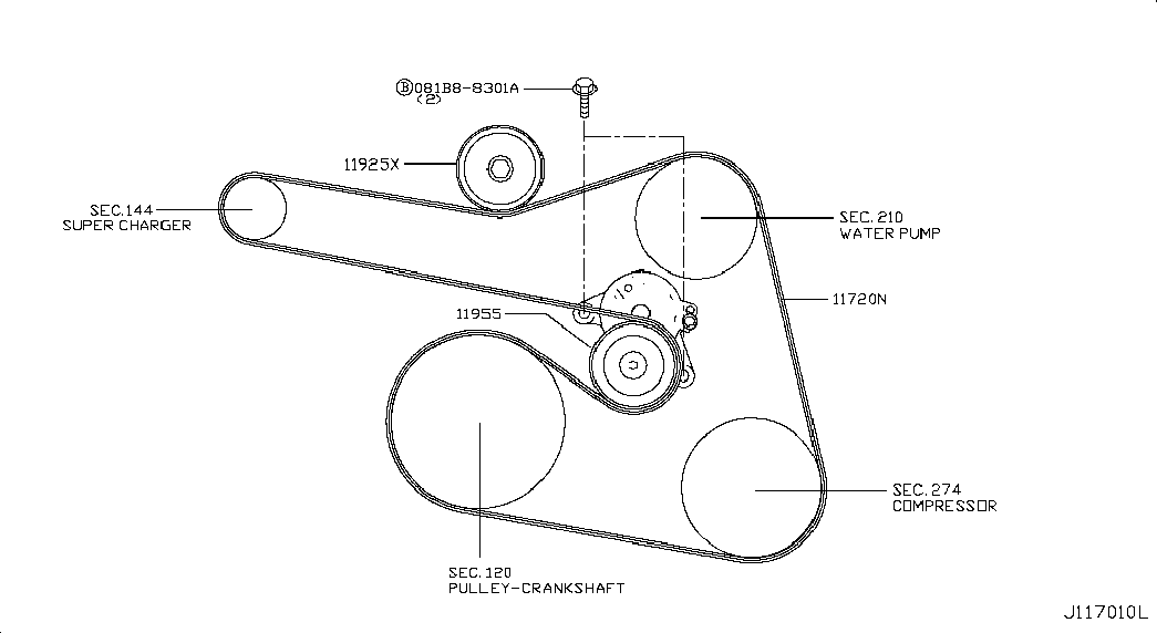 NISSAN 11920-3KY0A - Ķīļrievu siksna ps1.lv