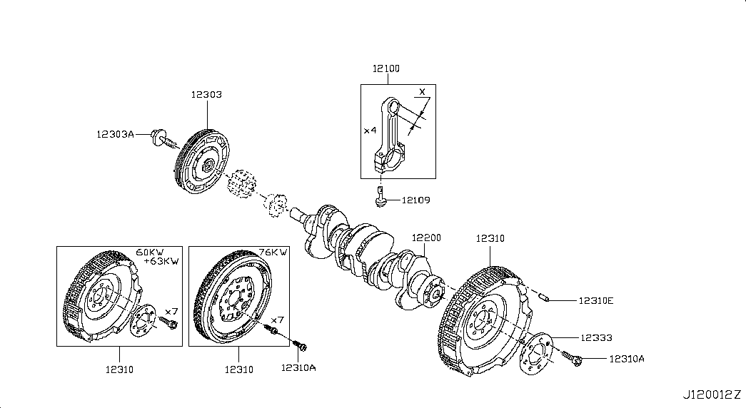 NISSAN 12303-00QBA - Piedziņas skriemelis, Kloķvārpsta ps1.lv