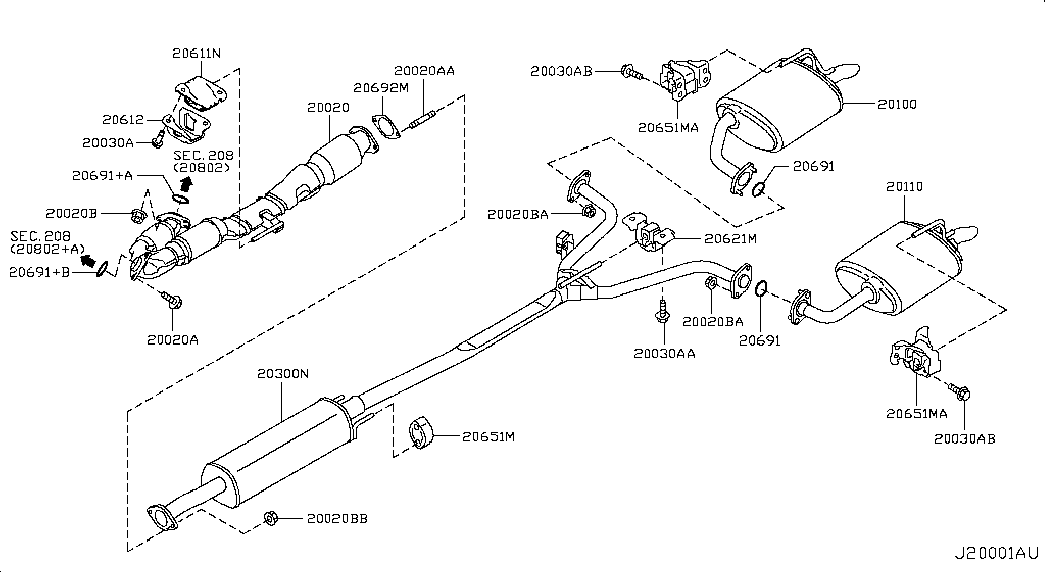 Datsun 2069151E01 - Blīve, Izplūdes caurule ps1.lv