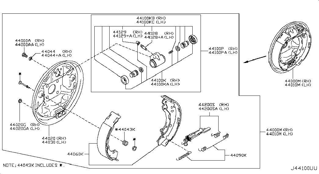 RENAULT D40901HD3A - SPRING KIT-RETURN,REAR BRAKE SHOE ps1.lv