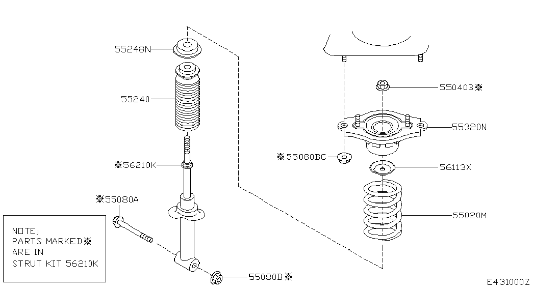 NISSAN 55240BA000 - Putekļu aizsargkomplekts, Amortizators ps1.lv