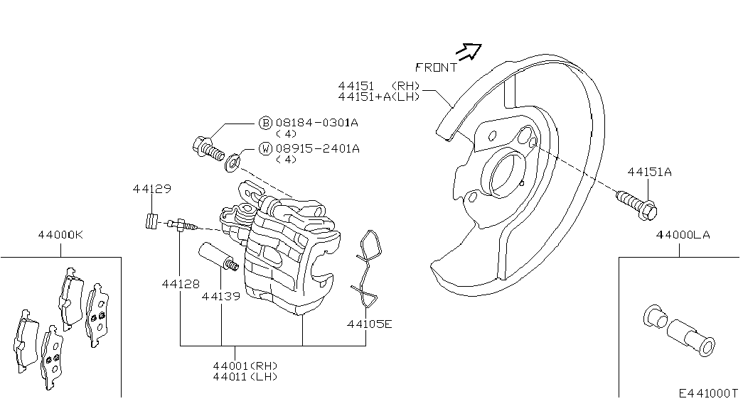 Opel 44060BA00F - Bremžu uzliku kompl., Disku bremzes ps1.lv