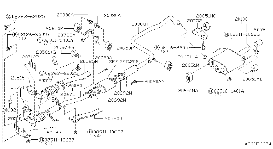 NISSAN 20691-57E01 - Blīvgredzens, Izplūdes caurule ps1.lv