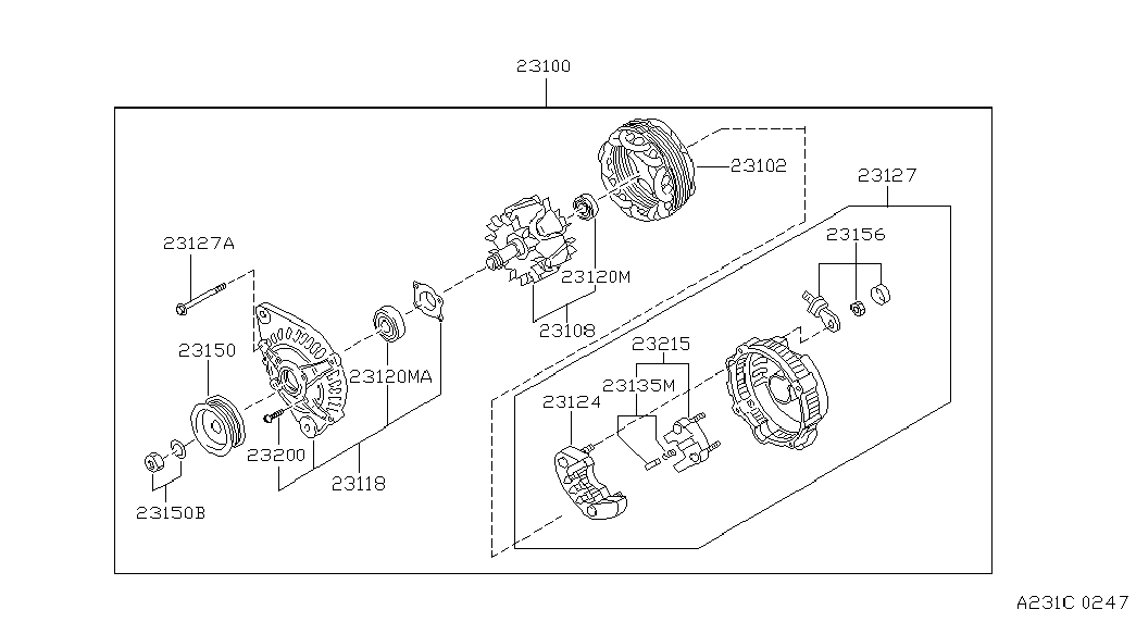 NISSAN 23100-0M810 - Ģenerators ps1.lv