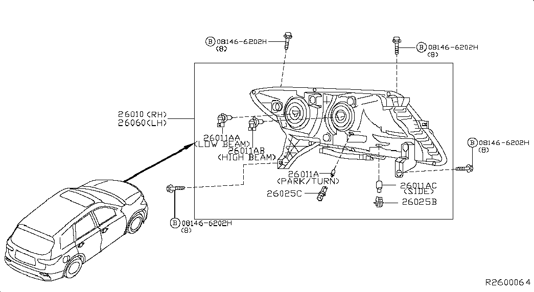 NISSAN 26296-89905 - Kvēlspuldze, Miglas lukturis ps1.lv