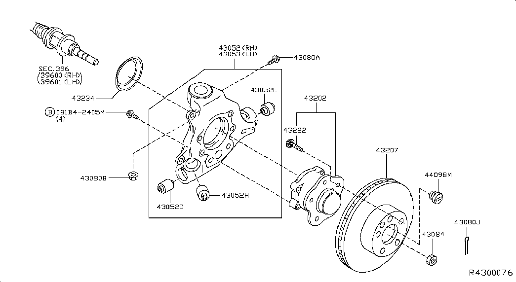 NISSAN 43202-3JA0B - Riteņa rumbas gultņa komplekts ps1.lv