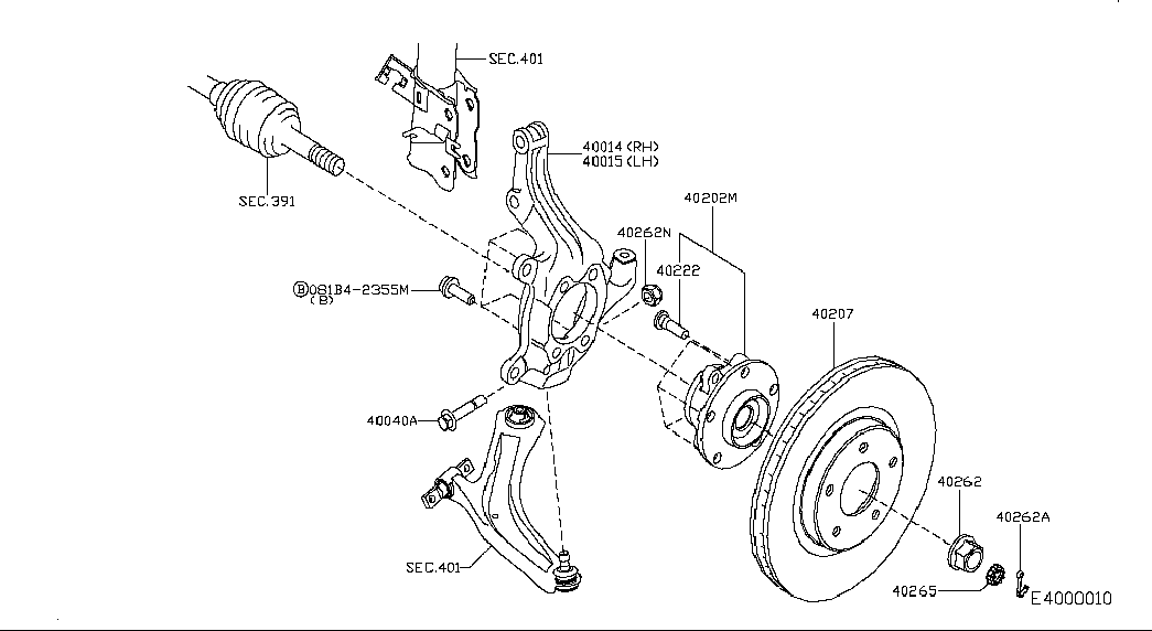 NISSAN 40202-JG000 - Riteņa rumbas gultņa komplekts ps1.lv