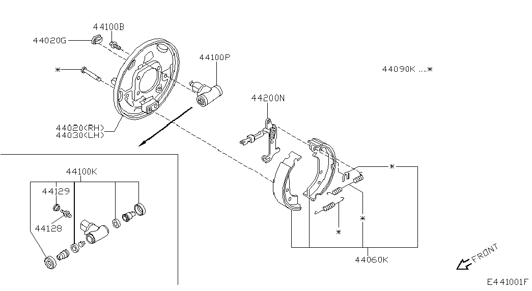 Infiniti 44090 AX625 - Piederumu komplekts, Stāvbremzes mehānisma bremžu loks ps1.lv