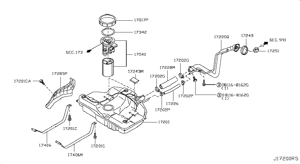 NISSAN 1704095F0B* - Degvielas sūknis ps1.lv