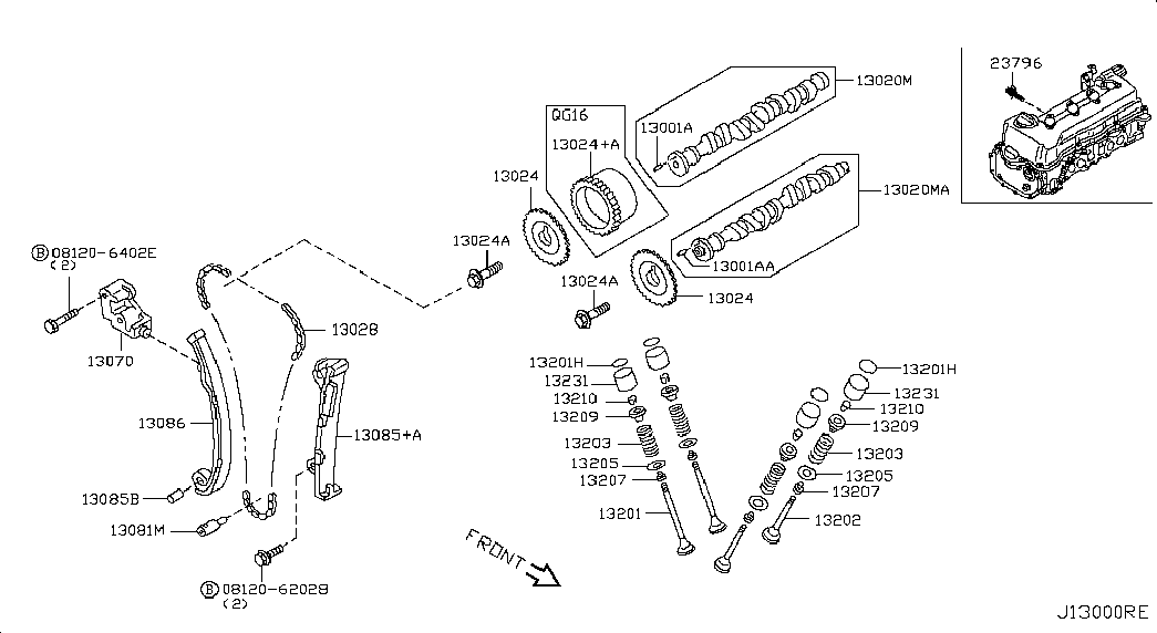 NISSAN 13028-95F0B - Sadales vārpstas piedziņas ķēdes komplekts ps1.lv