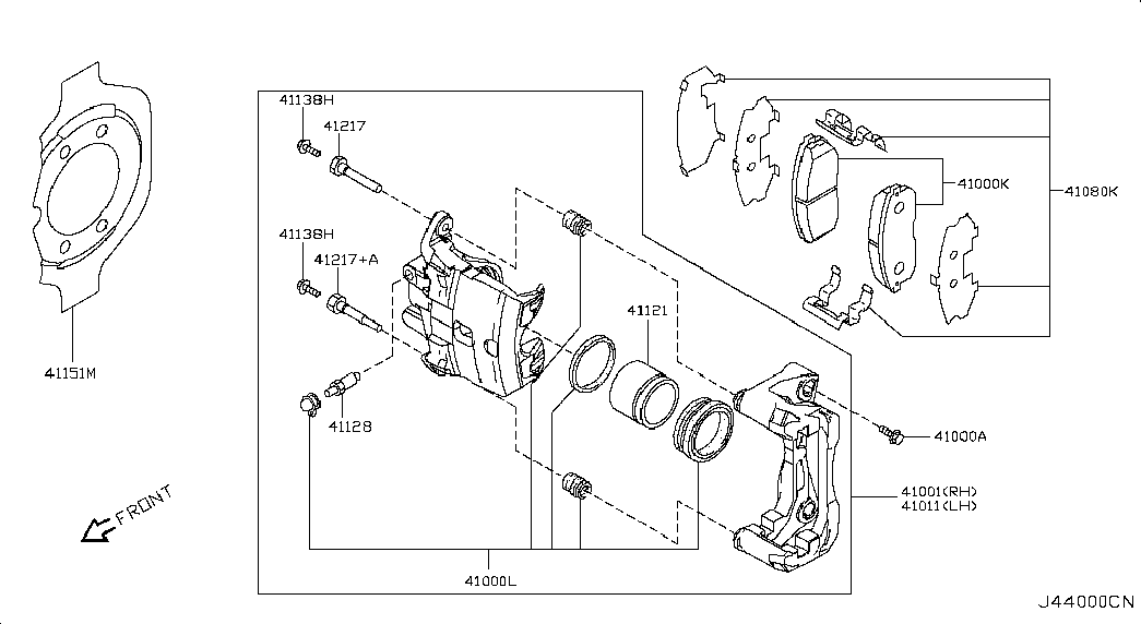 NISSAN 41120-AL525 - Remkomplekts, Bremžu suports ps1.lv