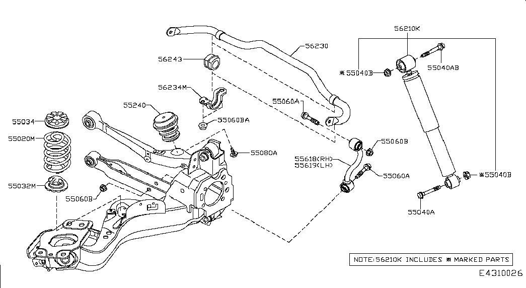 NISSAN E6210-BR05A - Bukse, amortizators ps1.lv