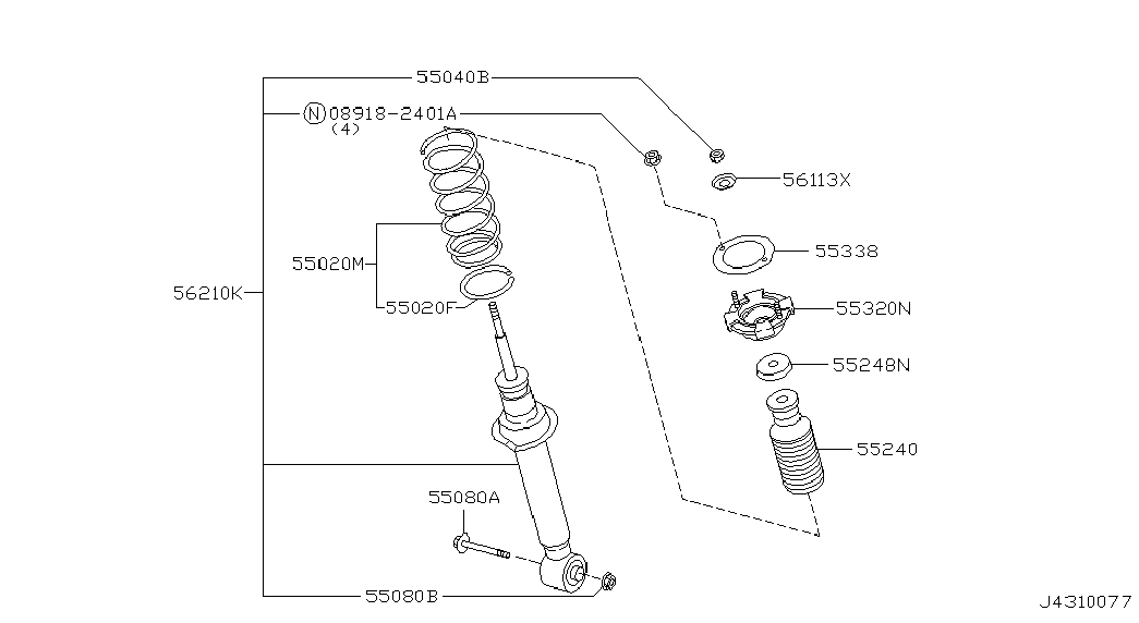 NISSAN 55240-2Y000 - Aizsargvāciņš / Putekļusargs, Amortizators ps1.lv