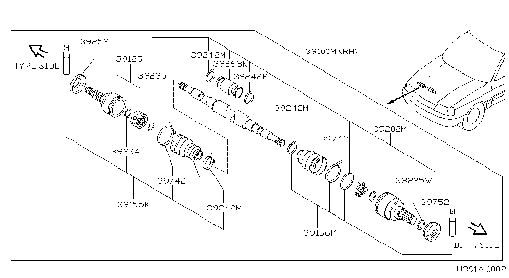 NISSAN 39252-06R06 - Riteņa rumbas gultņa komplekts ps1.lv