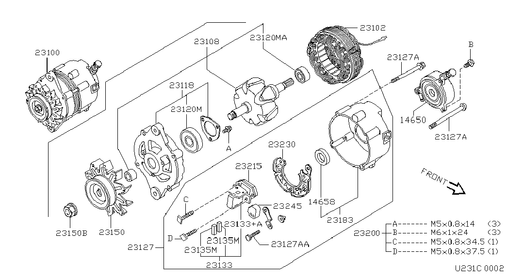 NISSAN 14658-44G00 - Remkomplekts, Ģenerators ps1.lv