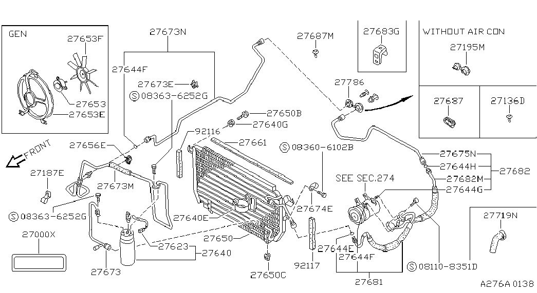 NISSAN 92131-40F01 - Sausinātājs, Kondicionieris ps1.lv