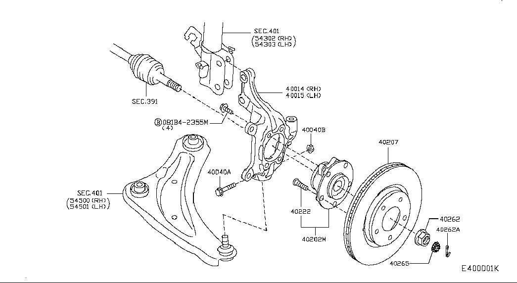 NISSAN 402021KA0A - Riteņa rumbas gultņa komplekts ps1.lv