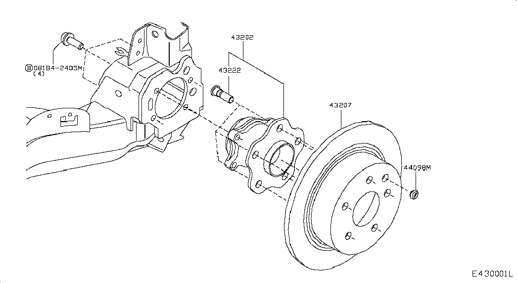 NISSAN 43202-1KA0A - Riteņa rumbas gultņa komplekts ps1.lv