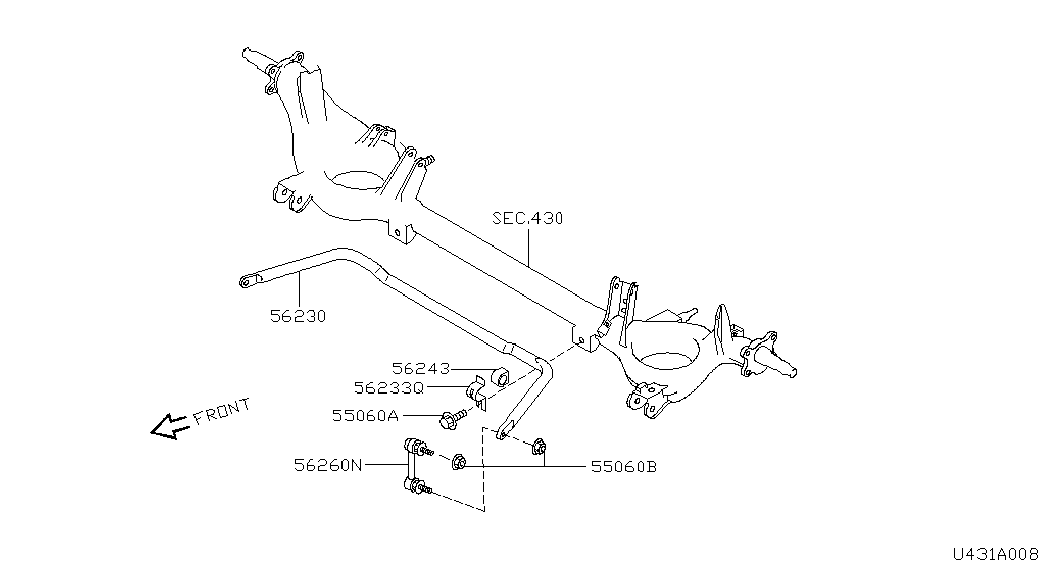 NISSAN 56261-6F600 - Stiepnis / Atsaite, Stabilizators ps1.lv