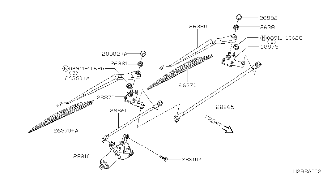 NISSAN 288905F040 - Stikla tīrītāja slotiņa ps1.lv