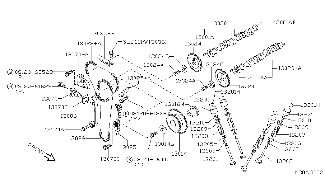 NISSAN 13028-71J00 - Sadales vārpstas piedziņas ķēde ps1.lv