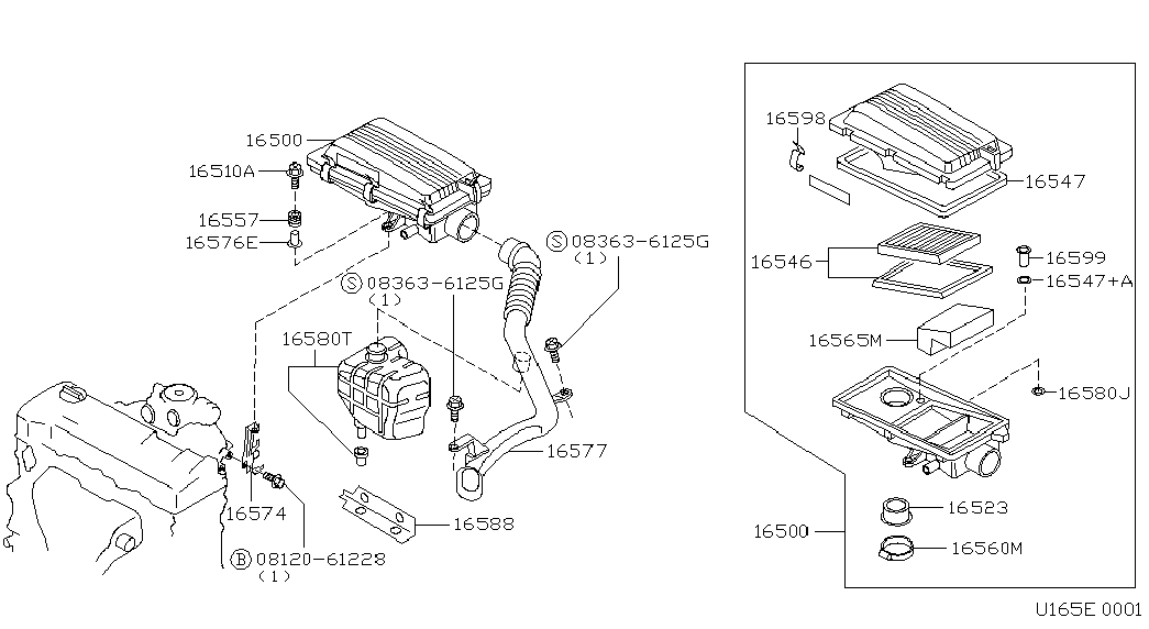 Subaru 16546-73C11 - Gaisa filtrs ps1.lv