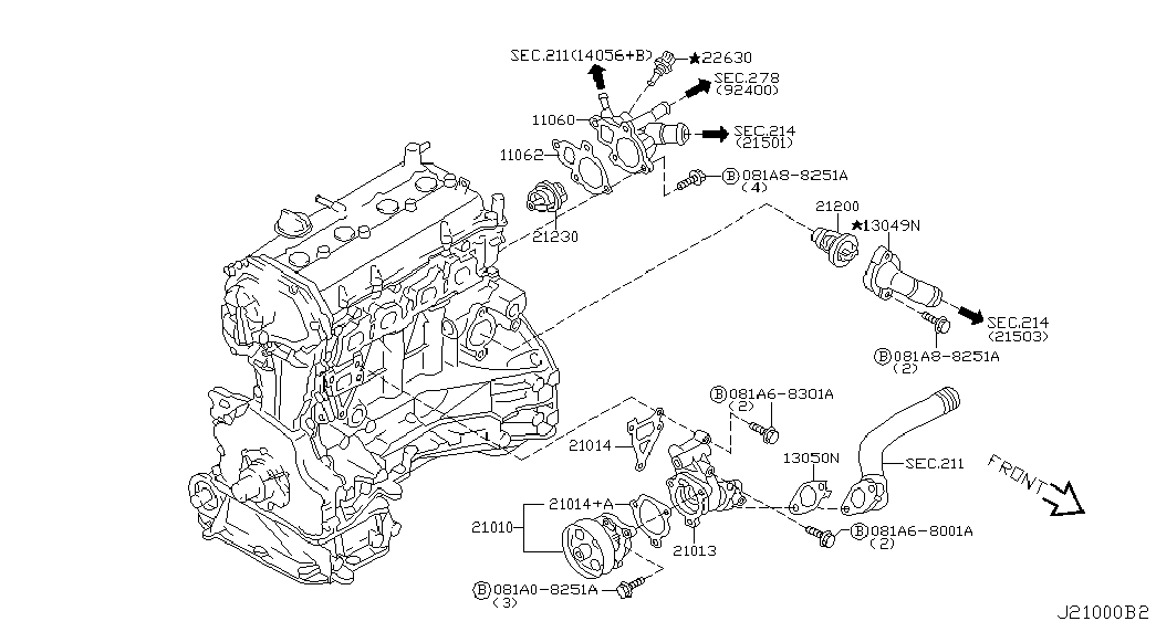 NISSAN 212306N200 - Termostats, Dzesēšanas šķidrums ps1.lv